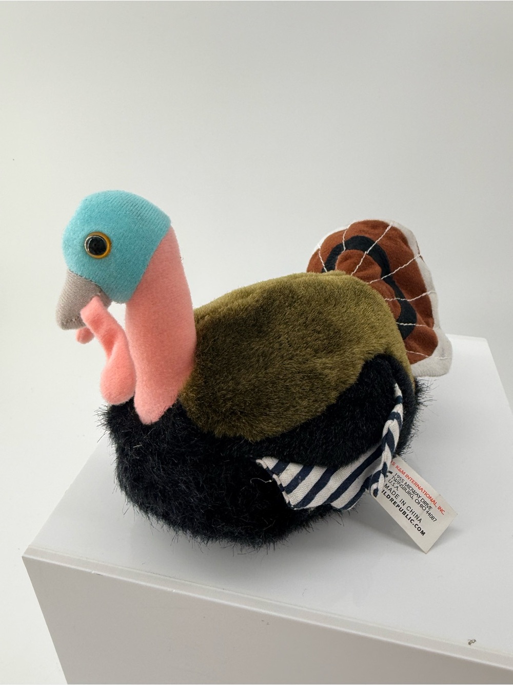Plush Decorative Turkey Figurine in Multicolor by